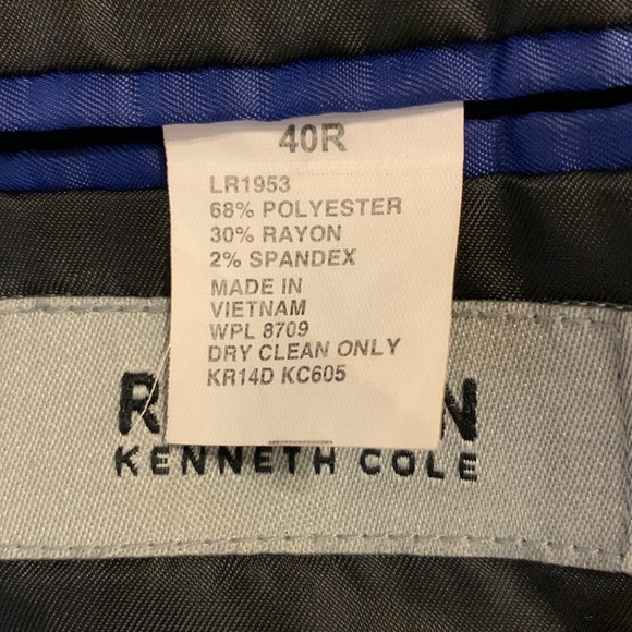 Kenneth Cole Reaction Techni Cole Black Blazer Jacket Size 40R - Picture 12 of 17